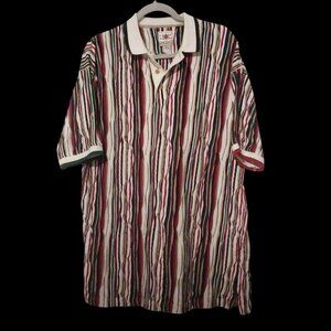 Cotton Traders Multi Color 3D Knit Biggie Mercerized Cotton 90s S-Sleeve Polo XL